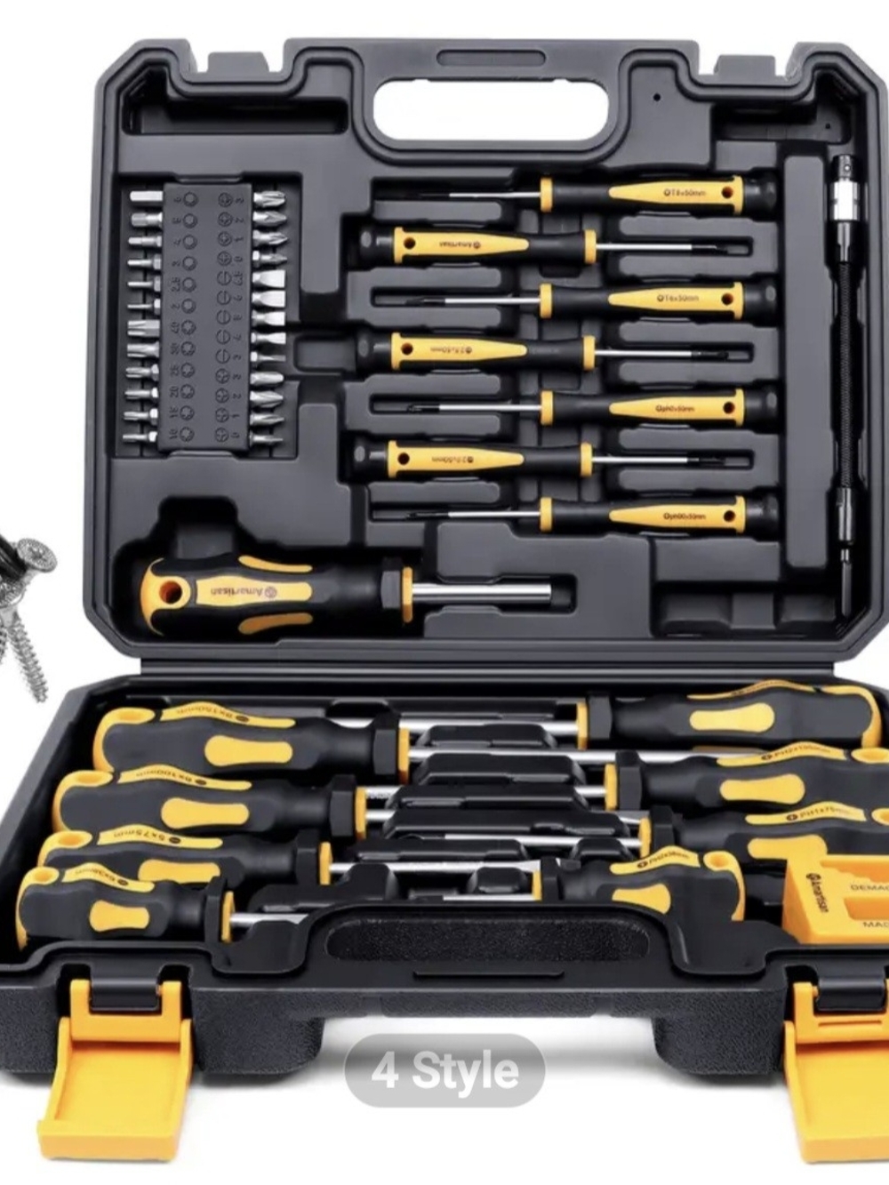 Yellow & Black Screwdriver and Bit Set
